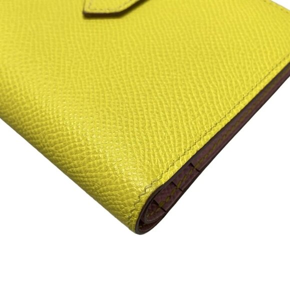Auth HERMES Bearn Compact Verseau - Lime Mauve Sylvestre Veau Epsom D - Picture 6 of 10
